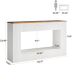 Tribesigns Modern Console Table, 55-Inch Wood Entryway Table with Storage, Narrow Long Sofa Table Behind Couch Table for Living Room, Foyer, Hallway, White