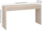 Henn&Hart 55'' Wooden Rectangular Fluted Console Table Entryway Table, Sofa Table for Entryway, Living Room, Couch, Hallway, or Office, Alder White