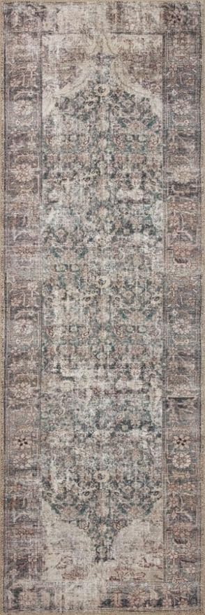 Loloi Amber Lewis Georgie Collection GER-08 Lagoon/Beige 7'-6" x 9'-6", .19" Pile Height, Area Rug