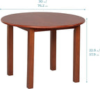 ECR4Kids 30in D Round Hardwood Table with 22in Legs, Kids Furniture, Dark Walnut
