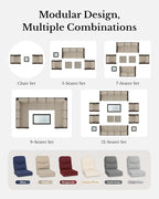 HILLGA Luxury Patio Furniture Set with 6-inch Thick Cushion, Outdoor Couch and High Back Swivel Rocker Patio Chairs, 10PCS Wicker Conversation Set for Deck Yard and Poolside, Burgundy (V2)