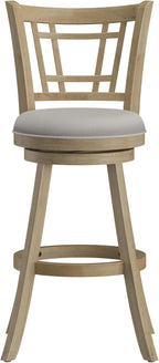 Hillsdale Fairfox Swivel Stool with Rectangular Lattice Back, Natural