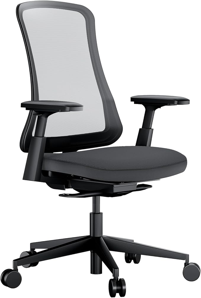 ProtoArc Ergonomic Office Chair - Flexer Computer Chair, Foam Cushion Sliding Seat, Breathable Mesh from Wintex, 125° Reclining Swivel Desk Chairs for Home, Office & Study - Black