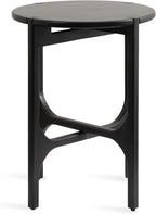 Kate and Laurel Kroscove Modern Geometric Mango Wood Round Side Table, 18 x 18 x 24, Black, Transitional Wood End Table for Use as Bedroom Nightstand or Living Room Decor Piece
