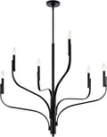 KICHLER Livadia 6-Light Chandelier, Soft Modern-Light in Black, for Foyer, Great Room, or Vaulted Dining or Bedroom (33" x 36.25"), 52673BK