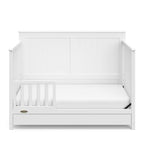 Graco Hadley 5-in-1 Convertible Crib with Drawer (White) – GREENGUARD Gold Certified, Crib with Drawer Combo, Full-Size Nursery Storage Drawer, Converts to Toddler Bed, Daybed
