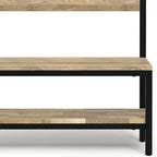 SIMPLIHOME Westmont Hall Tree Bench - 40 inch Wide Solid Mango Wood Entryway Seat in Natural, Industrial Bench for Entryway or Hallway with Metal Frame, Coat Hooks and Open Shelf