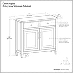 SIMPLIHOME Connaught SOLID WOOD 40 inch Wide Traditional Entryway Storage Cabinet in Black for the Living Room, Entryway and Family Room
