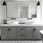 ANDY STAR Black Bathroom Mirrors for Over Sink, 24x48 Inch Matte Black Mirror for Bathroom, Rectangle Metal Vanity Mirror for Wall-Modern Clean Design with Superior Stainless Steel Frame