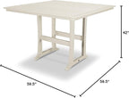 POLYWOOD® Nautical Trestle 59" Bar Table in Sand