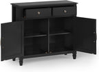 SIMPLIHOME Connaught SOLID WOOD 40 inch Wide Traditional Entryway Storage Cabinet in Black for the Living Room, Entryway and Family Room