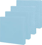 Easy-Going Waterproof Patio Cushion Covers ONLY Cover 22x20x4 inch 4 Pack Replacement Non-Slip Outdoor Seat Cushion Slipcover with Zipper. Light Blue
