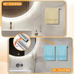 Brushed Silver 16-Piece Bathroom Hardware Set Stainless Steel, 24in and 16in Towel Bars Set Wall Mounted Bathroom Accessories