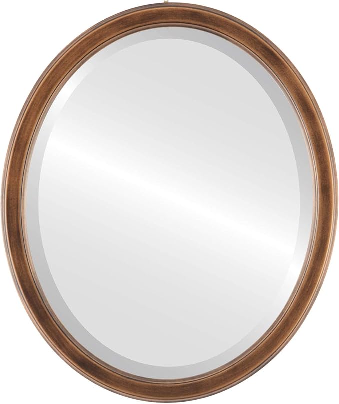 OVALCREST Oval Beveled Wall Mirror for Home Decor - Toronto Style - Sunset Gold - 22" x 18"