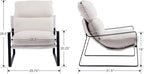 DUOMAY Modern White Sherpa Accent Chair, Comfy Lounge Lazy Chair with Metal Leg, Mid-Century Corner Arm Chair for Living Room Bedroom Office Apartment