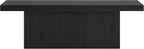 Henn&Hart 48" Fluted Low-Profile Rectangular Coffee Table with Solid Base for Living Room, Family Room, or Office, Black Grain