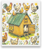 SWEDEdishcloths - Cellulose Sponge Dish Towels - Mixed Set of 6 (One of Each Design) Chickens Swedish Dish Cloths