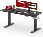SANODESK Standing Desk Height Adjustable Electric Stand up Desk 63x24 Inches Sit Stand Home Office with Splice Board, Black Frame/Black Top