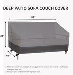Easy-Going Waterproof Outdoor Couch Cover, Heavy Duty Deep 3-Seater Patio Sofa Cover, Windproof Outdoor Furniture Cover with Air Vent (88Wx40Dx33H inch,Gray/Dark Gray)