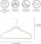 3 Sprouts Velvet Baby Hangers - Non-Slip Hanger for Infant, Toddler, Baby Clothes - Closet Kids Hangers with Slim Design, Nordic Colors, Pack of 30 - Double Dot & Beige