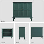 ARTPOWER Green Sideboard Buffet Cabinet with Storage, Mid-Century Modern Storage Cabinet with 2 Doors and Adjustable Shelves, Accent Style Sideboard for Entryway, Dining Room, Living Room