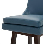 CHITA Counter Height Swivel Bar Stools Set of 3, FSC Certified Upholstered Faux Leather Barstool Chairs with Back, 26.8" H Seat Height, PU Leather in Dark Blue