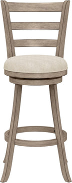 Hillsdale Laymon Modern Wood Bar Height Swivel Stool, Gray Brown