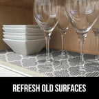 GORILLA GRIP powerGRIP Drawer Shelf and Cabinet Liner, Thick Strong Hold, Non-Adhesive Liners Protect Kitchen Cabinets and Cupboard, Bathroom Drawers, Easy Install, Breathable Mat, 20" x30', Gray