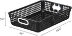 Really Good Stuff Small Plastic Paper Baskets, 14" x 10" x 3.25", 12 Pack, Black, Plastic Mesh Baskets for Classroom, Home, and Office, Fits A4 Paper, Documents, Files, Magazines