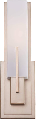 Possini Euro Design Midtown Modern Wall Sconce Lighting Burnished Brass Hardwired 15" High Fixture Rectangular White Glass for Bedroom Bathroom Bedside Living Room Home Hallway Dining Kitchen