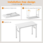 Need Folding Computer Desk - 31.5 Inch Foldable Office Writing Work Study Kids Student Teacher Home Bedroom Table, White