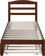 AFI, Warren Twin Platform Bed with Twin Trundle, Walnut