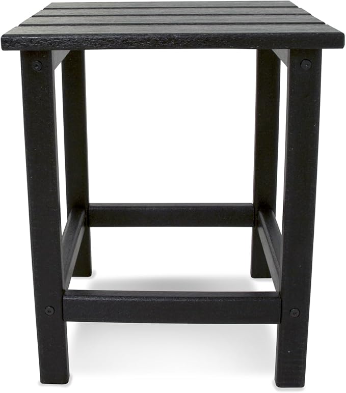 POLYWOOD Long Island 18" Side Table, Black