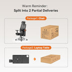 Newtral Office Chair Ergonomic with Footrest, Auto-Following Lumbar Support, High Back Desk Chair with 4D Armrest,136° Tilt Lock, Adjustable Seat Depth & Height (Supreme with Laptop Tray, Black)