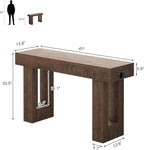 Unikito 47" Entryway Table with Socket and Sensor Light, Narrow Console Table with Storage Behind Couch, Farmhouse Entry Way Tables with Open Storage for Entrance/Hallway/Living Room, Rustic Oak