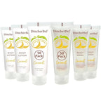 DincherBel Travel Size Body Wash and Body Lotion - Bulk Hotel Toiletries Supplies for Guests - Refreshing Tropical Coconut Scent Shower Gel and Body Cream for Men & Women (1 Fl Oz, 100 Pack)