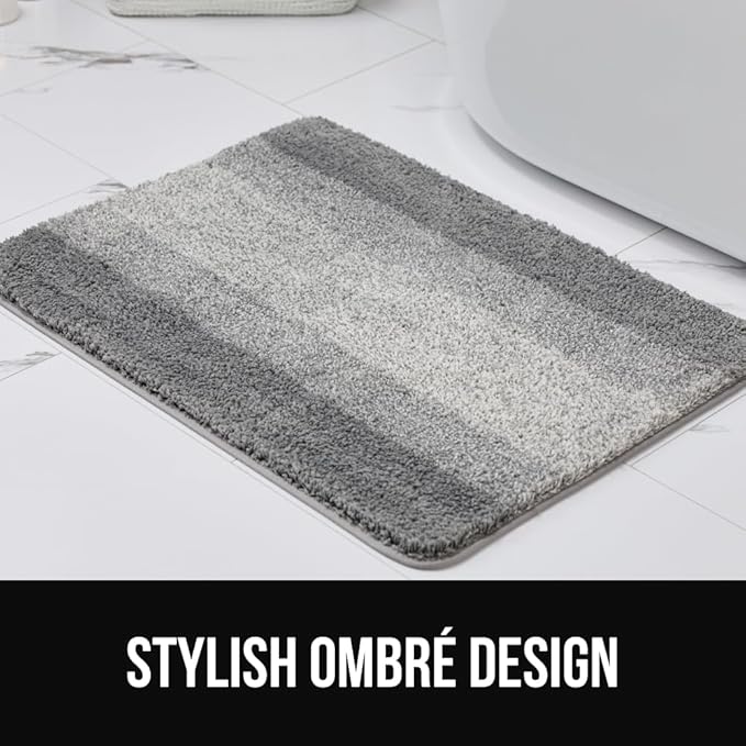 GORILLA GRIP Ultra Soft Plush Bathroom Rugs with Textured Rubber Backing, Absorbent Quick Dry Bath Mat, Machine Washable Shower Mats, Home Décor Accessories Bathmat Rug Essentials, 30 x 18 Ivory