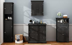 ChooChoo 67" Tall Bathroom Storage Cabinet Freestanding with Adjustable Shelves, Narrow Storage Linen Cabinet with 2 Doors and 1 Drawers for Bathroom, Living Room, Kitchen, Black
