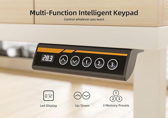 Claiks Standing Desk with Drawers, Electric Adjustable Standing Desk Adjustable Height, Sit Stand Up Desks with Storage Shelves & Wheels, 48 Inch White