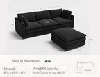 Txtin's Cloud Couches for Living Room L Shaped Sectional Couch with Ottoman Deep Plush 4 Seats Sofa Modern Sofa for Apartment Black