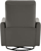 CHITA Power Recliner Chair Swivel Glider, FSC Certified Upholstered Faux Leather Living Room Nursery Reclining Sofa Chair with Lumbar Support, Charcoal