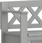 SIMPLIHOME Amherst Entryway Storage Bench - 48 inch Wide Solid Wood Hallway Seat in Fog Grey, Transitional Bench for Entryway or Living Room with Lift-Up Lid and Spacious Storage