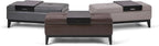SIMPLIHOME Oregon 42 inch Wide Contemporary Rectangle Storage Ottoman Bench with Tray in Cloud Grey Linen Look Fabric, Assembled, For the Living Room, Entryway and Family Room