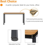 Need Small Desk, 39.4 inches Sturdy Writing Desk for Small Spaces, Teens Computer Desks Study Table Laptop Home Ofice, Black Metal Frame, Teak
