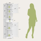 Gizoon 67" H Tall Bathroom Cabinet, Storage Cabinet with 2 Doors & Drawer, Narrow Bathroom Storage Cabinet Freestanding Adjustable Shelves for Home, Kitchen, Versatile, Anti-Tipping, White