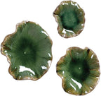 Uttermost Abella Forest Green Ceramic 3-Piece Wall Art Set