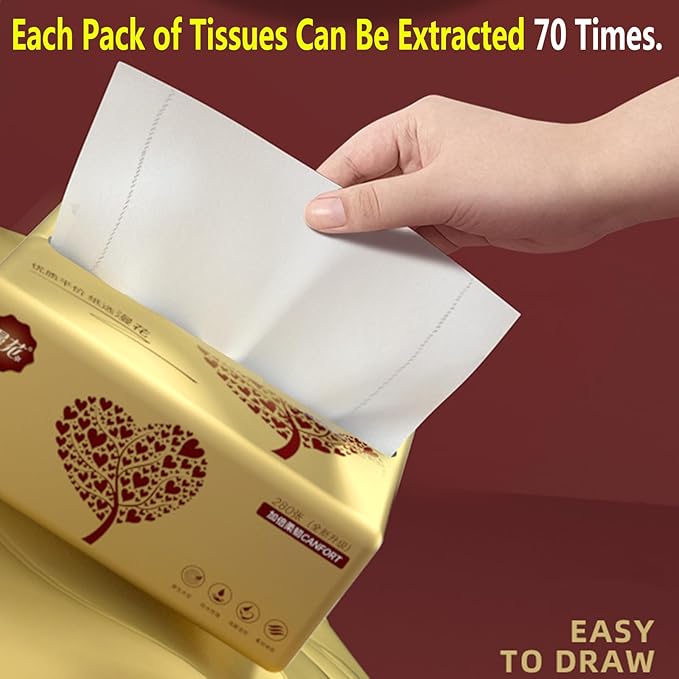 10 Packs Soft Small Facial Tissue, Disposable Facial Napkin, Wood Pulp Fiber Material NOT COTTON, Facial Towel, White Facial Paper Tissue, 4-Ply, 10 Pack, 280 Sheets per Pack, 2800 Sheet In Total