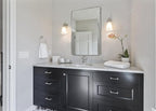 ANDY STAR 30”x40”Brushed Nickel Mirror for Bathroom, Rounded Rectangle Bathroom Mirror, Modern Metal Mirror in Premium Stainless Steel Frame, 1”Deep Set Design Hangs Horizontal Or Vertical
