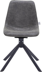 LeisureMod Markley Swivel Leather Dining Side Chair with Durable Iron Legs – Comfortable Accent Chair for Kitchen, Dining Room, or Office Set of 4
