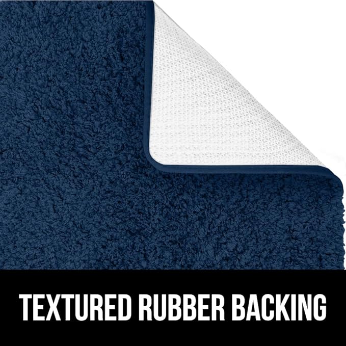 GORILLA GRIP Bathroom Rugs, 30x20, Ultra Soft Absorbent Mat, Thick Plush Bath Rug, Machine Washable, Microfiber Quick Dry, Mats for Shower, Bathtub and Floor, Home Decor Accessories, Navy Blue
